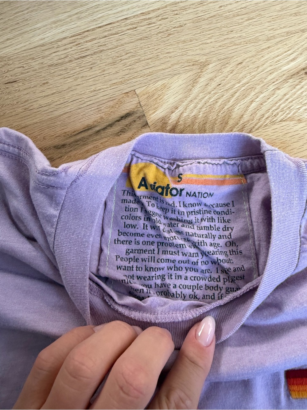 Aviator Nation Lavender Tee with Small Logo - Picture 2 of 3